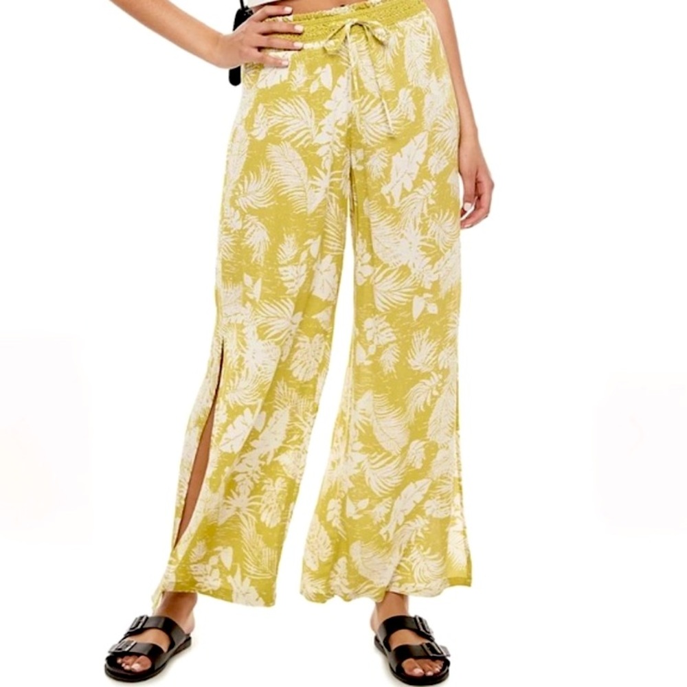 Mudd tropical print linen pants